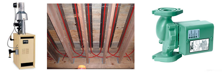 What are the parts of a radiant heating system?