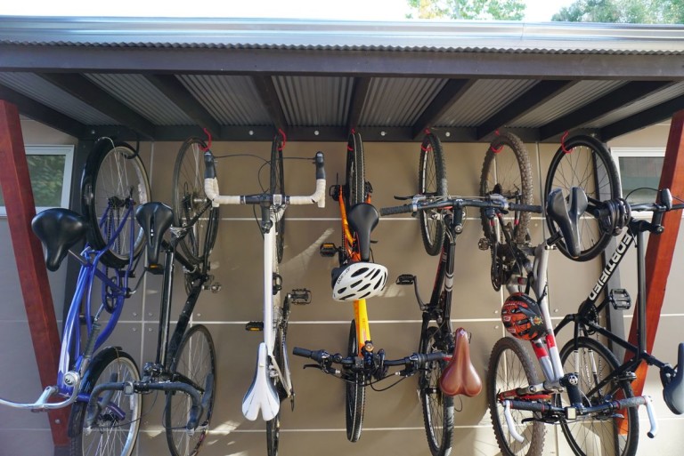 Covered Bike Rack Ideas Did You See Mmm S Outdoor Hanging Bike Rack On His Latest Post