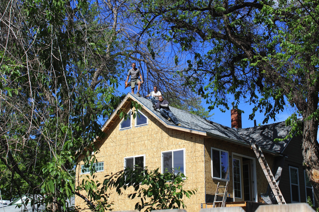 May 2013, standing on the addition we built