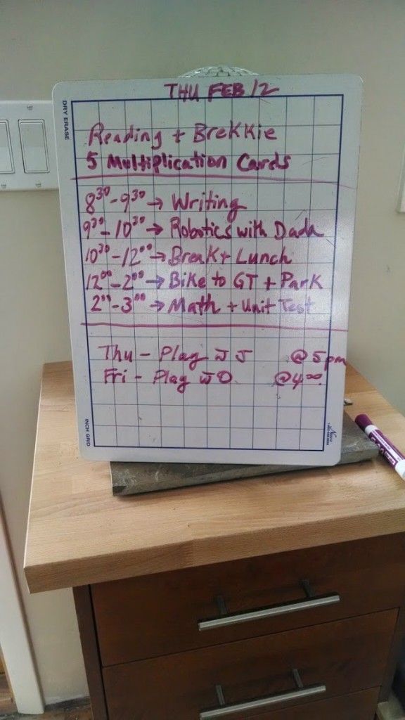 Typical day's schedule