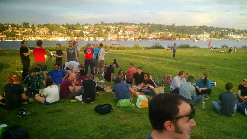 A small tribe of Mustachians gathers in a Seattle Park